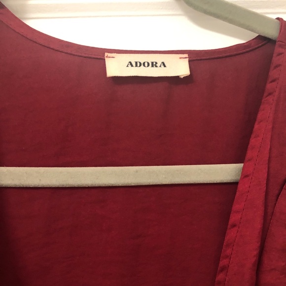 Adora Maroon Satin Top - Picture 3 of 3